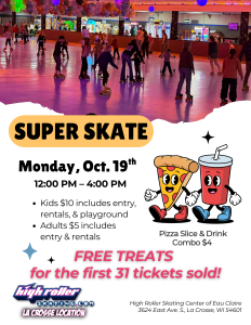 SPECIAL EVENT: SUPER SKATE 12pm-4pm @ High Roller Skating Center of La Crosse
